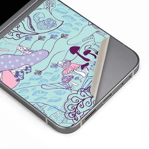 Disney Alice in Wonderland (animated) Mushrooms Print Pattern Galaxy Z Flip6 Skin